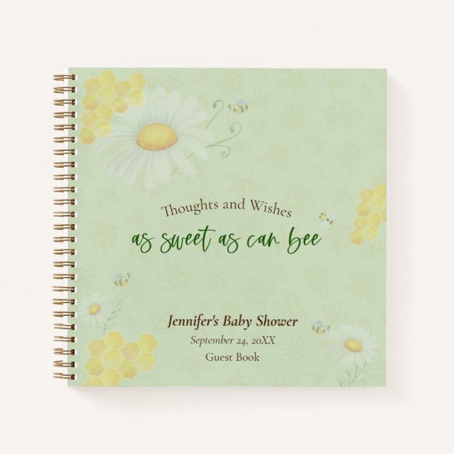 Carnet Sweet As Can Bee Baby shower Guest Book (Devant)