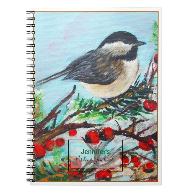 Carnet Sweet Chickadee Songbird Art (Devant)