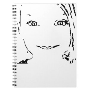 Carnet Sweet Girl, Portrait noir blanc, Yeux clairs