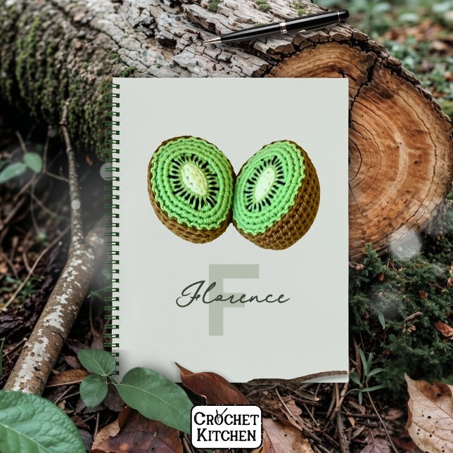 Carnet Sweet moderne minimal vert Crochet Kiwi Nom (Créateur téléchargé)