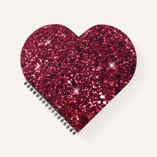 Carnet Sweet Romantique Parties scintillant rouge Coeur