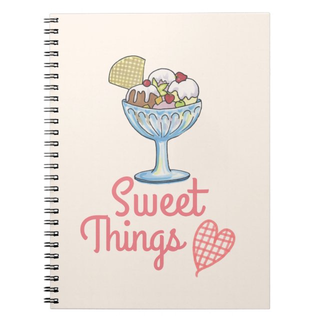 Carnet Sweet Things - Crème de glace Sundae rose (Devant)