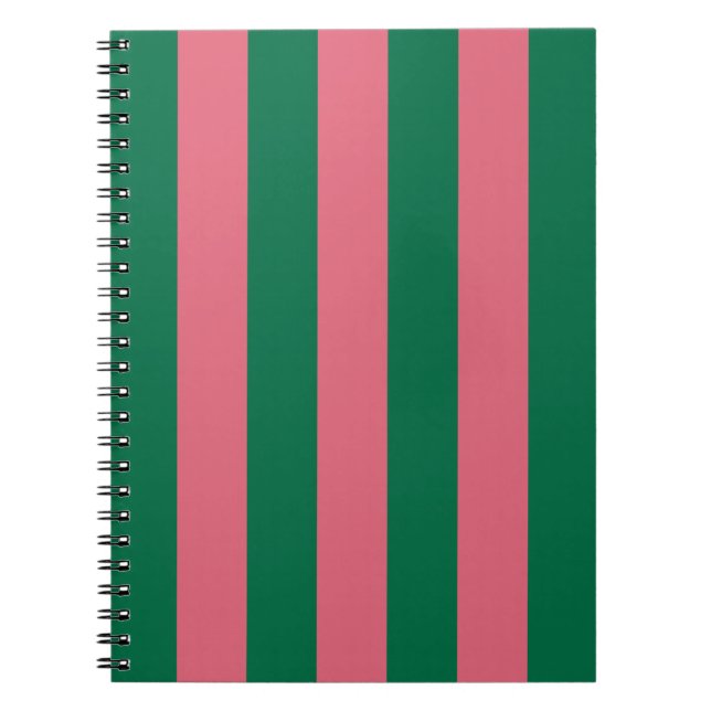 Carnet Sweetheart Rose Pickle Rayure Verte (Devant)