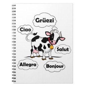 Carnet Swiss Cow Grüezi Bonjour Ciao Suisse Voyage