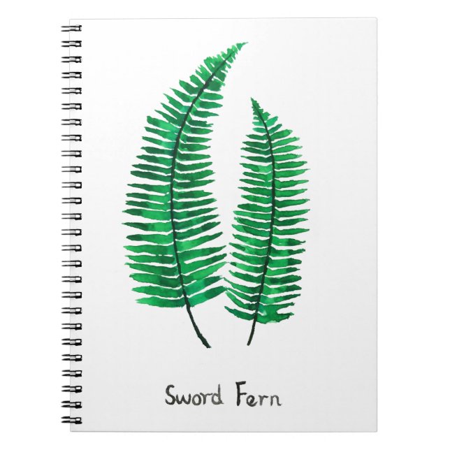Carnet sword fern watercolor (Devant)