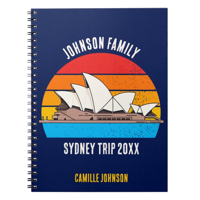 Carnet Sydney Opera House Australie Voyage Custom Blue (Devant)