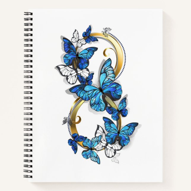 Carnet Symbol Infinity of Blue Morpho Butterflies (Devant)