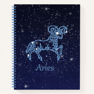 Carnet Symbole Aries Constellation et Zodiac avec étoiles