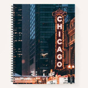 Carnet SYMBOLE Chicago Illinois Neon Nuit