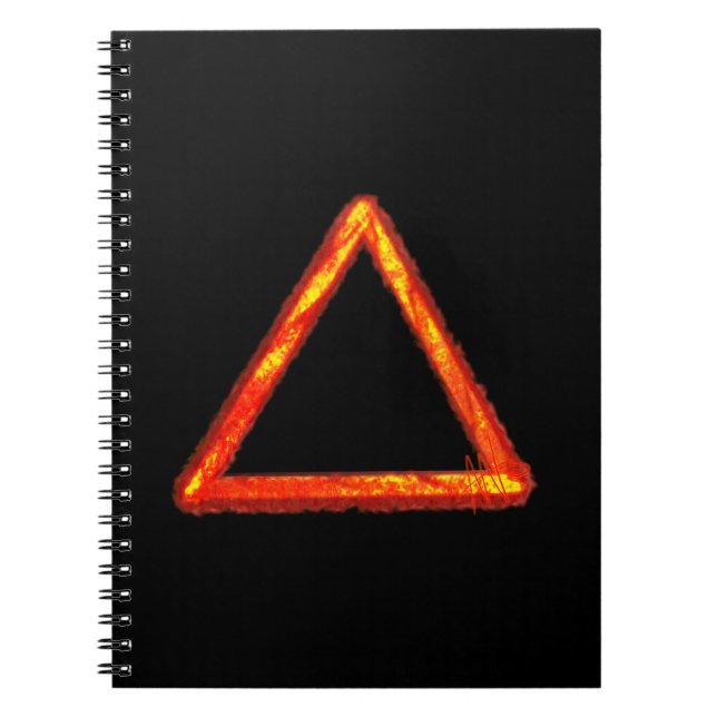 Carnet Symbole d'alchimie d'élément de feu lame (Devant)
