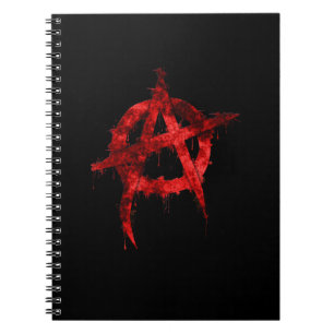 Carnet Symbole d'anarchie des graffitis rouges