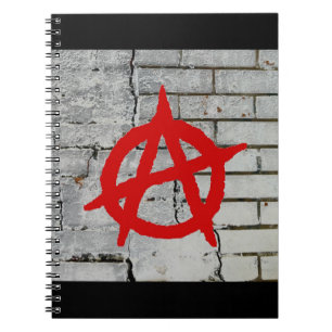 Carnet Symbole d'anarchie graffiti rouge