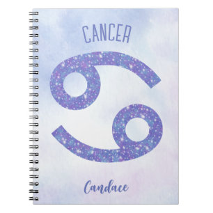 Carnet Symbole d'astrologie du cancer joli Purple personn