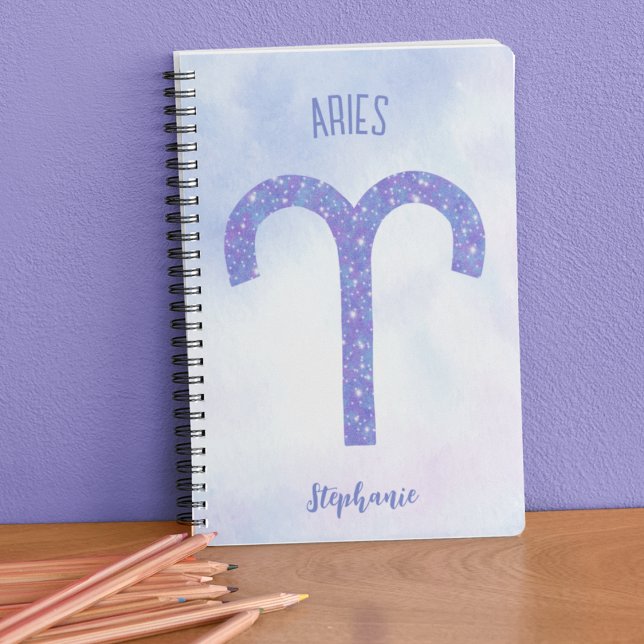 Carnet SYMBOLE D'Astrologie Pretty Aries Personnalisé Pur (Créateur téléchargé)