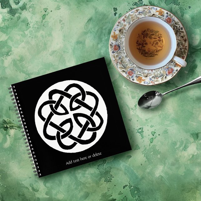 Carnet Symbole de cercle en entrelacs celtique noir et bl (Créateur téléchargé)