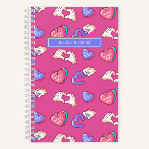 Carnet Symbole de coeur mignon Doodle Motif Amour Ado ros
