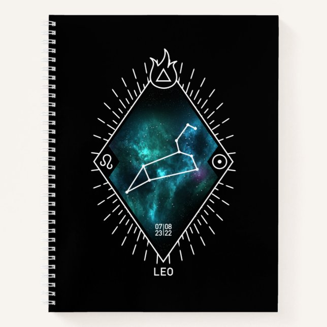 Carnet Symbole de la constellation et du zodiaque de Leo (Devant)