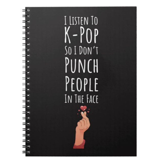 Carnet Symbole de la main K-pop Coeur Doigt coréen (Devant)