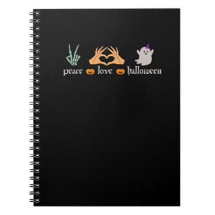 Carnet SYMBOLE DE LA Paix Halloween Squelette sorcière ma