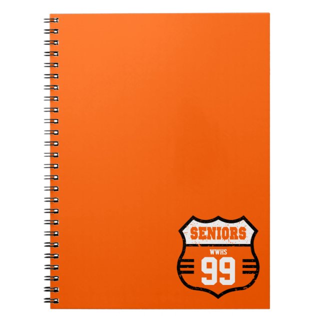 Carnet Symbole de la route Orange Distressed Seniors (Devant)