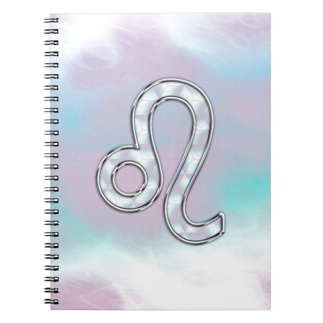 Carnet Symbole de Leo Zodiac sur Pastels Style Nacre Impr (Devant)
