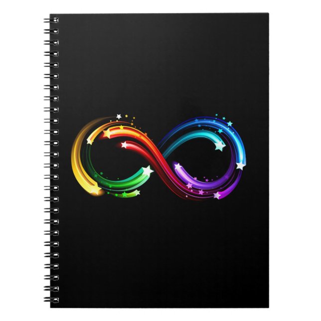 Carnet Symbole de l'infini des comètes arc-en-ciel (Devant)