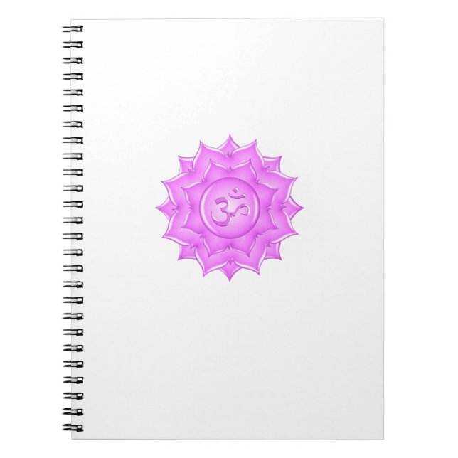 Carnet Symbole de l'Om de Lotus en verre rose Dessin (Devant)
