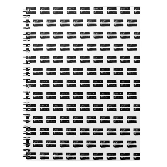 Carnet Symbole de mathématiques "égal" noir et blanc Lino (Devant)