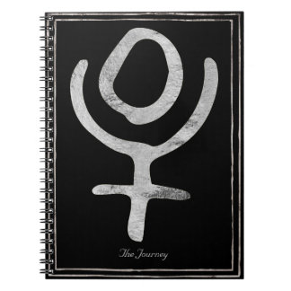 Carnet Symbole de planète Pluto stylisée en argent martel