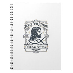 Carnet Symbole de poisson Jésus Ichthys minimal Poisson d