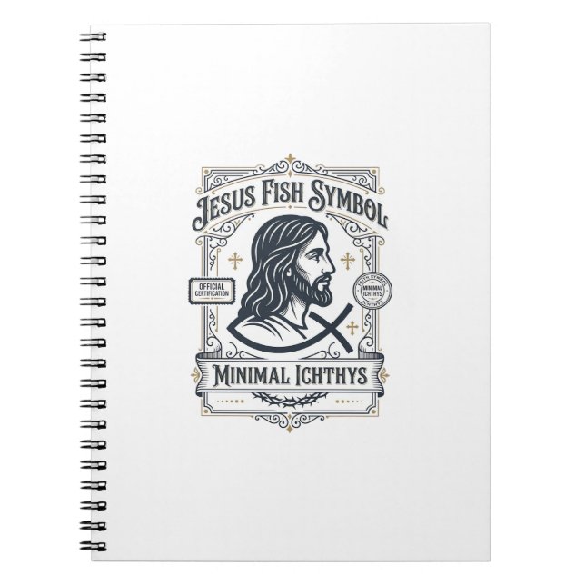 Carnet Symbole de poisson Jésus Ichthys minimal Poisson d (Devant)