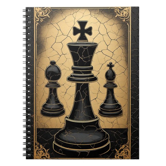 Carnet Symbole de pouvoir du roi d'échecs doré ♛ (Devant)