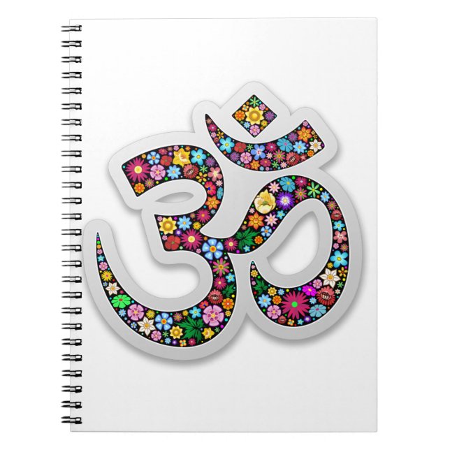 Carnet Symbole de yoga floral Namaste (Devant)