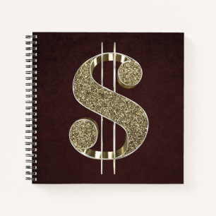 Carnet SYMBOLE Dollar Parties scintillant or