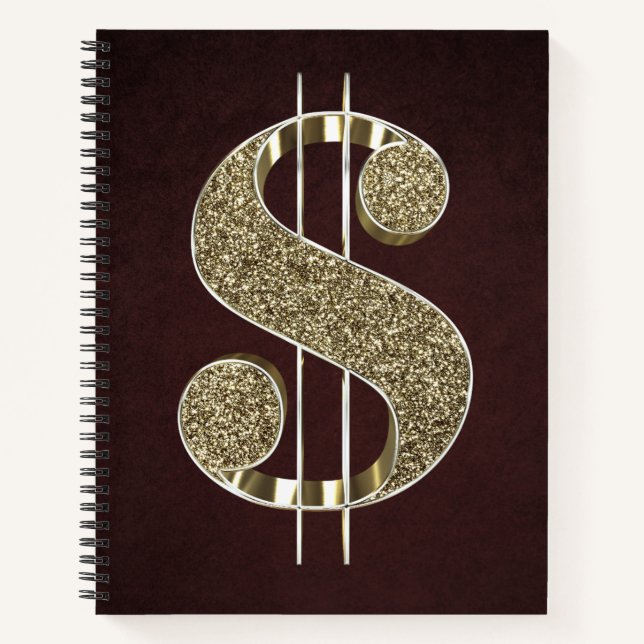 Carnet SYMBOLE Dollar Parties scintillant or (Devant)