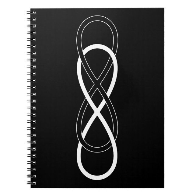 Carnet Symbole double Infini - Noir & Blanc (Devant)