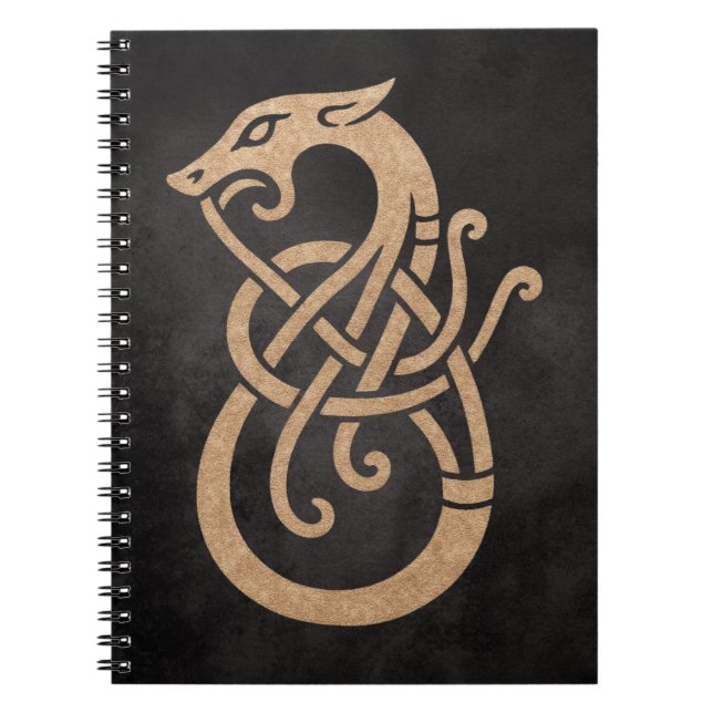 Carnet Symbole du nœud du serpent viking doré (Devant)