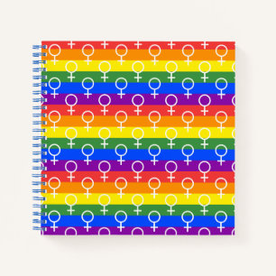 Carnet Symbole féminin Motif arc-en-ciel