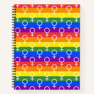 Carnet Symbole féminin Motif arc-en-ciel