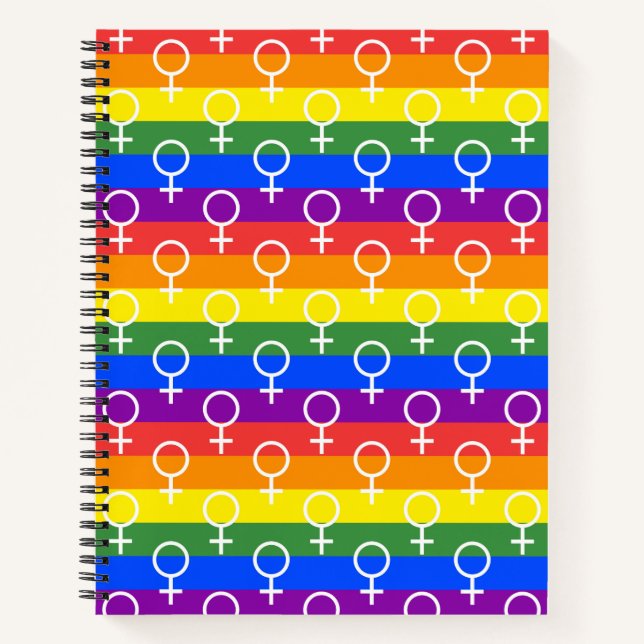Carnet Symbole féminin Motif arc-en-ciel (Devant)