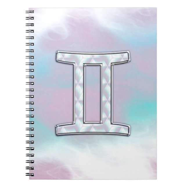 Carnet Symbole Gemini de style perle (Devant)