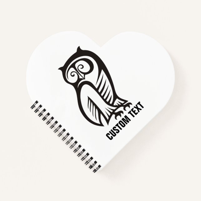 Carnet Symbole hibou noir (Devant)