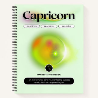 Carnet Symbole moderne Zodiac Capricorne Citation Élément