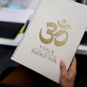 Carnet Symbole OM blanc et or YOGA Méditation Instructeur