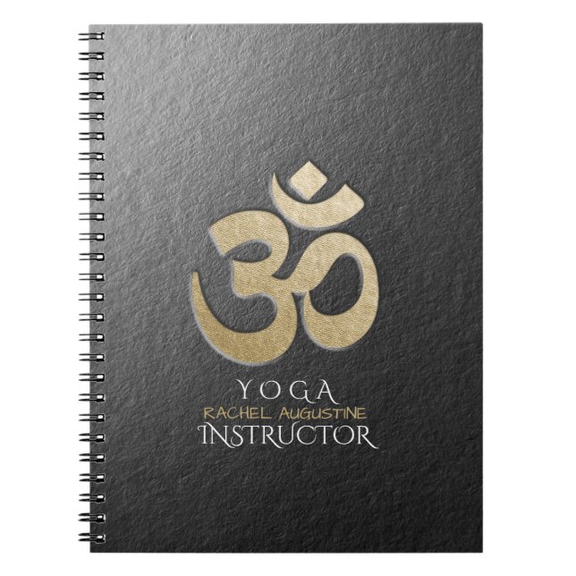 Carnet Symbole OM noir & or YOGA instructeur de méditatio (Devant)