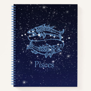 Carnet Symbole Poissons Constellation et Zodiaque avec ét