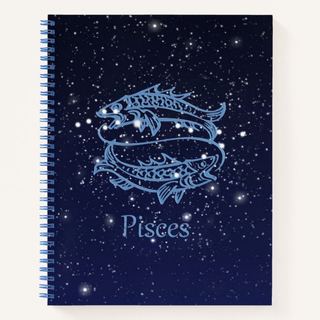 Carnet Symbole Poissons Constellation et Zodiaque avec ét (Devant)