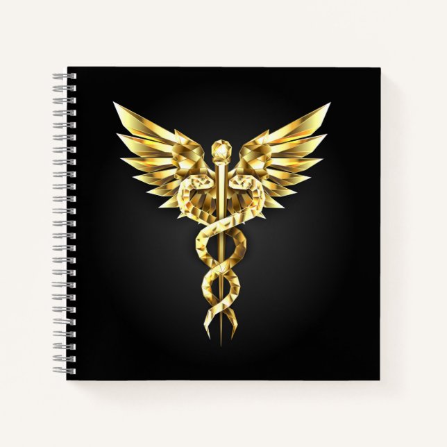 Carnet Symbole Polygonal Or Caduceus (Devant)