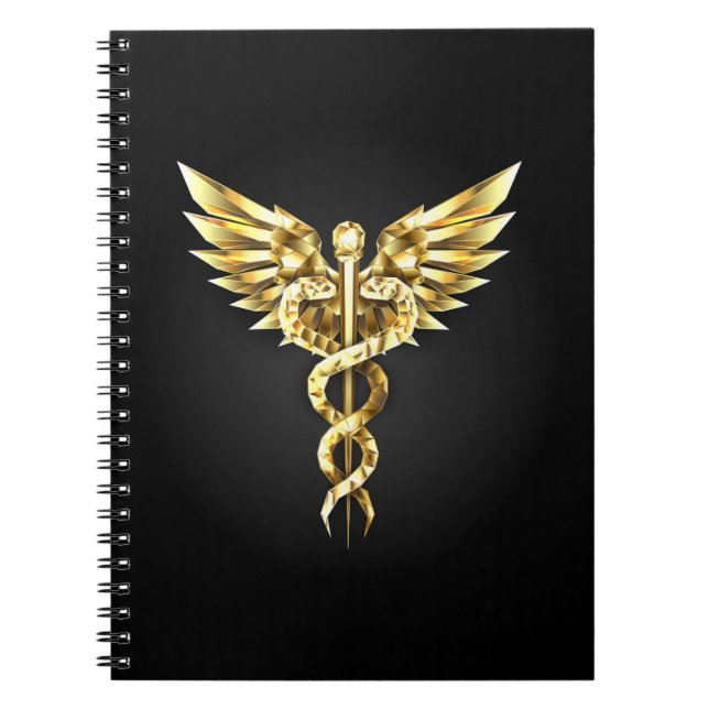 Carnet Symbole Polygonal Or Caduceus (Devant)