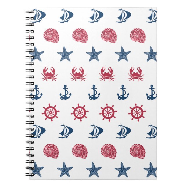 Carnet Symbole Rouge Blanc Et Bleu De La Mer Motif (Devant)